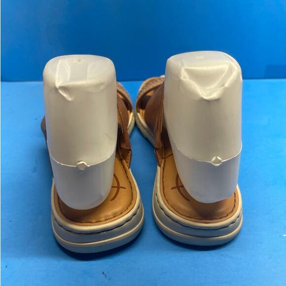 Born Women's Sandal Size 8 M Brown Leather Slide 2 Strap Flat Flip Flop Comfy - Picture 3 of 11